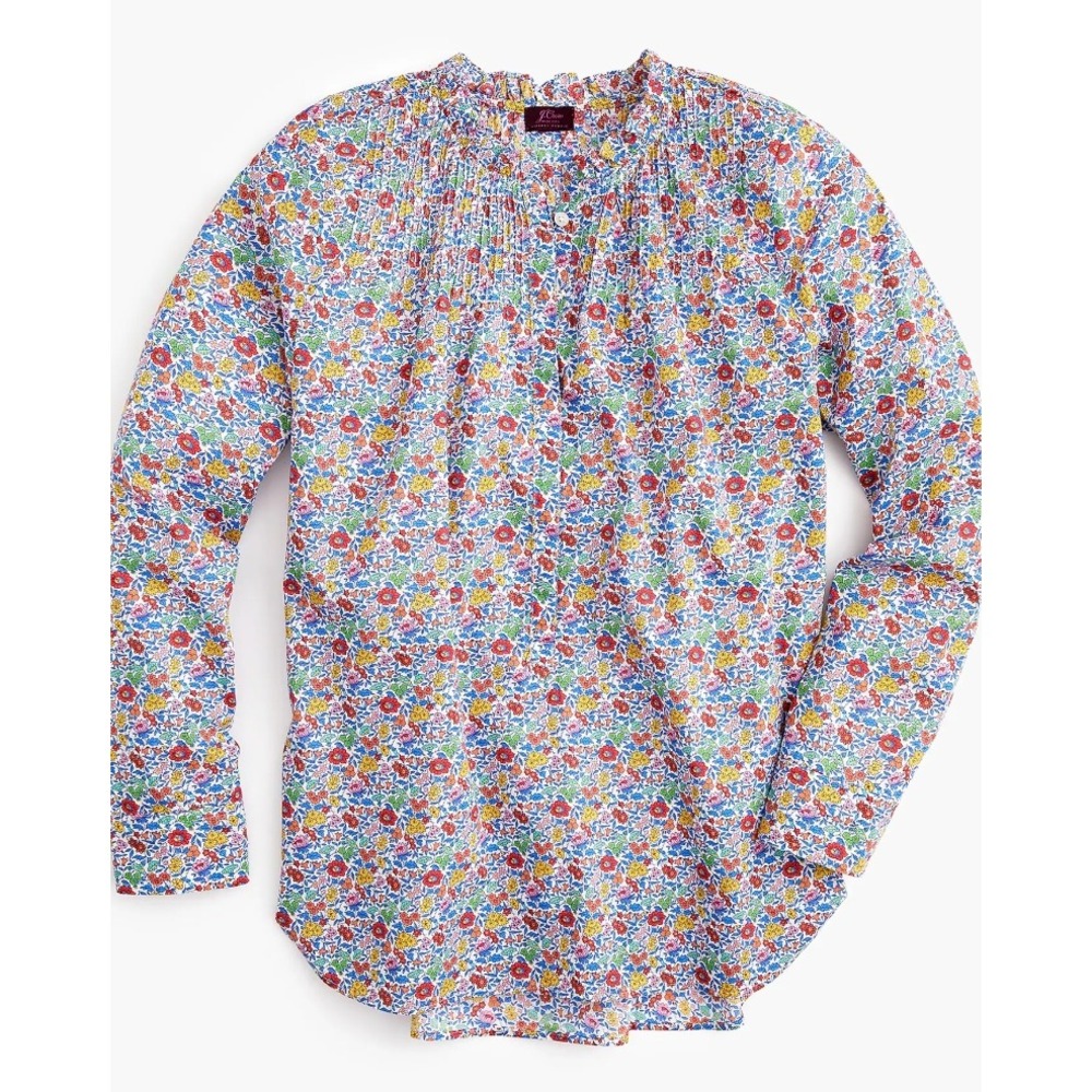 J Crew Liberty Fabric Floral Blouse Top Ruffle Favourite Flowers Size 6 NEW